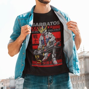 Mobile Suit Gundam Barbatos Cool Casual Style Street Design Unisex Black T-Shirt, Nostalgia Mecha Robot Shirt
