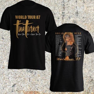 Tina Turner World Tour 87 Short Sleeve Famous Shirt Men and Women Front-Back Printing T-Shirt