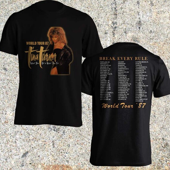 Tina Turner World Tour 87 Short Sleeve Famous Shirt Men and Women 