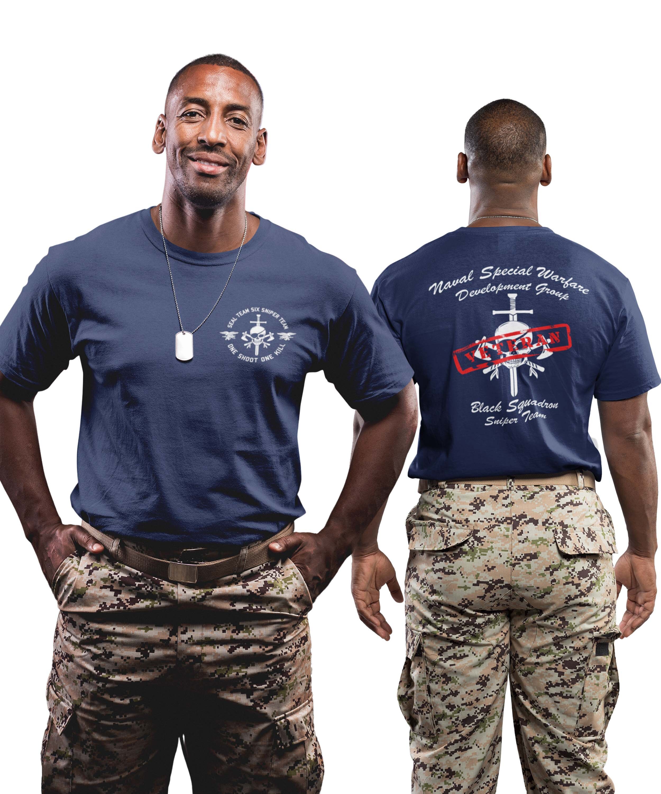 Naval Special Warfare Veteran T-shirt, Black Squadron, Sniper Team