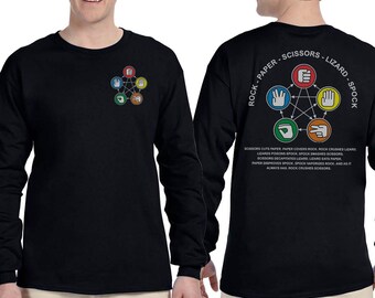The Hand Game Rock Paper Scissors Lizard Spock Long Sleeve, The Ultimate Handgame Funny Tee, Christmas Gift Shirt