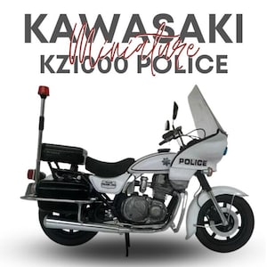 DIY Custom Miniature Motor of Kawasaki KZ1000 Police Classic Vintage Model, Totally Handmade Built With Soda Cans and Eco-Friendly Materials