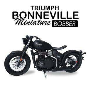 Totally Handmade Miniature of Triumph Bonneville Bobber Black in Scale 1:12 A, Mini Toy Triumph Motorcycle DIY Mini Bike