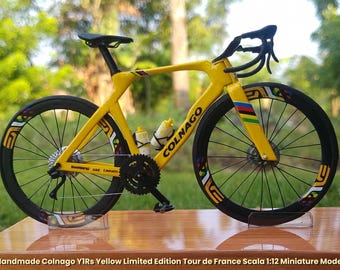 Handmade Colnago Y1Rs Yellow Tour de France 1:12 Scale Miniature Model