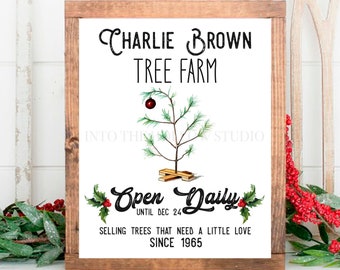 Charlie Brown Weihnachtsbaum Bauernhof Herunterladbare Drucke | Druckbare Wandkunst | Weihnachten Wandkunst | Weihnachtsdekor | Geschenk | Sofort Download