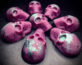 Ashes To Ashes Soy Tart Wax Melts, Halloween Marshmallow, Sugar, Smoke, Oak Skull, Glitter, Mica, Goth Home Gothic Witch Spooky Candle Alt