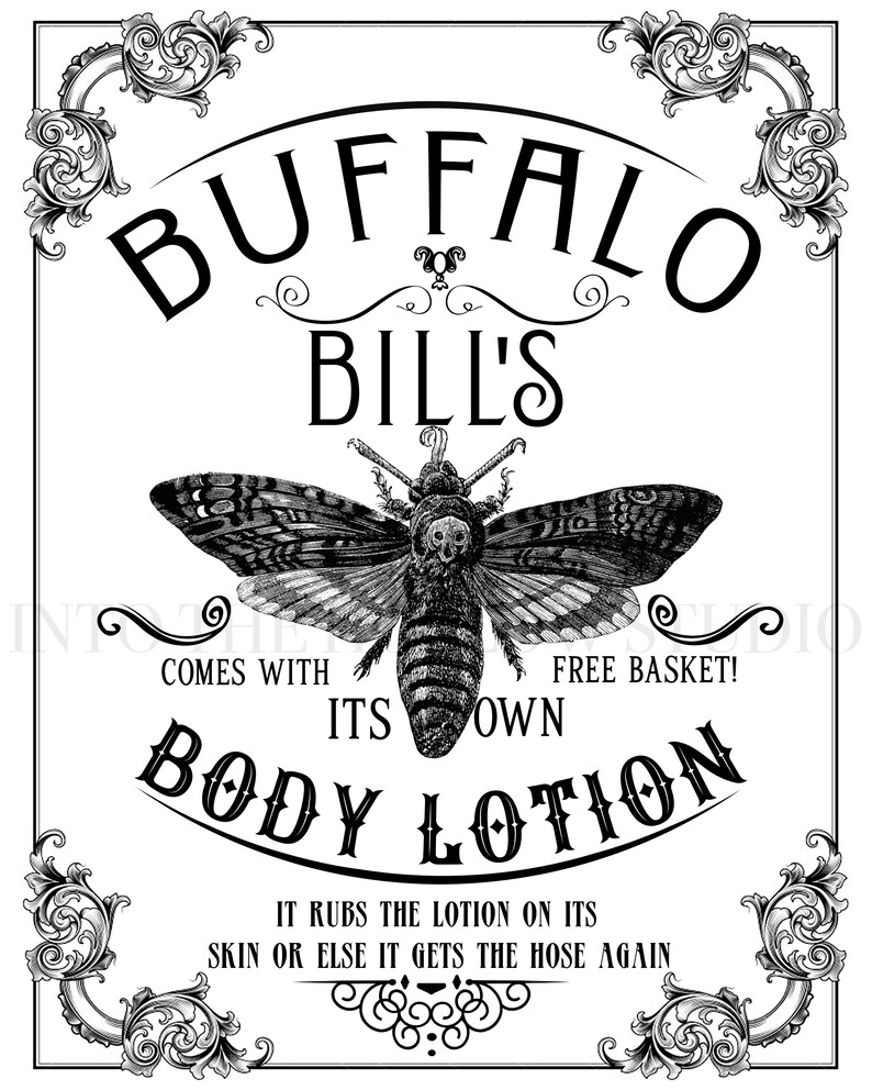 Buffalo Bill s Body Lotion Printable Wall Art Etsy Buffalo Bill s Body Lotion Printable Wall Art Etsy