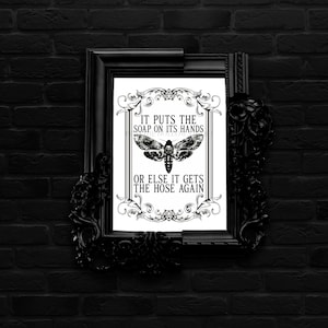 Silence of the Lambs Inspired Funny Downloadable Prints | Printable Wall Art | Goth Decor | Buffalo Bill | Death Head Moth | Bathroom | Gift