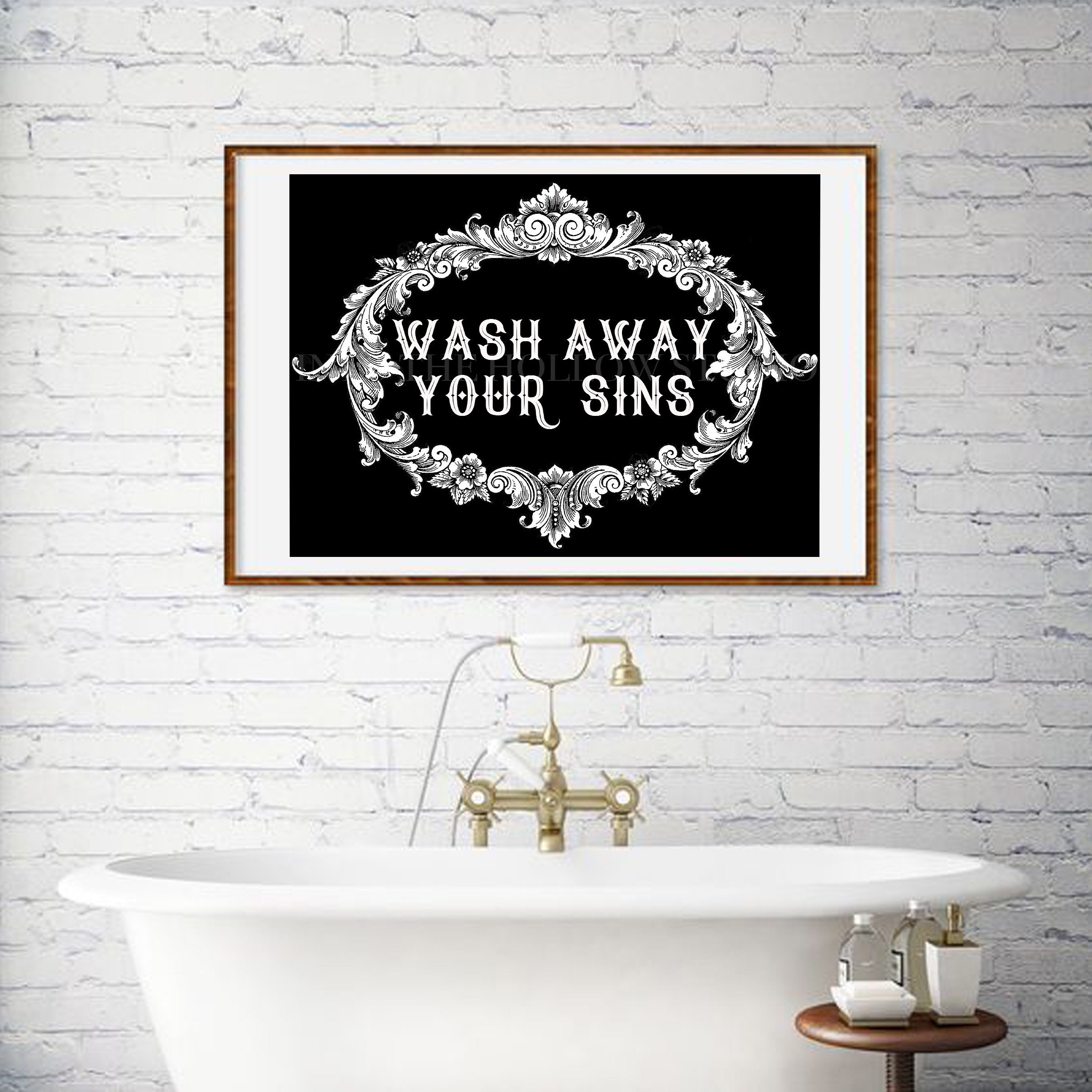 Wash Away Your Sins Sign Digital Print Religious Gothic | Etsy