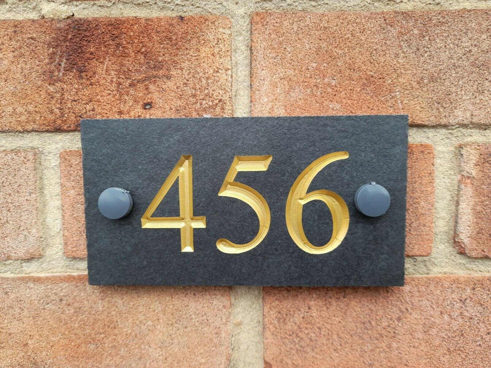 house number street name. 180mm x 130mm Deep engraved slate sign Patio