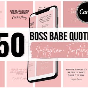 Boss Babe Instagram Quote Templates, Instagram Quote Posts, Instagram Post Canva Template, Quotes Social Media, Instagram Story Templates