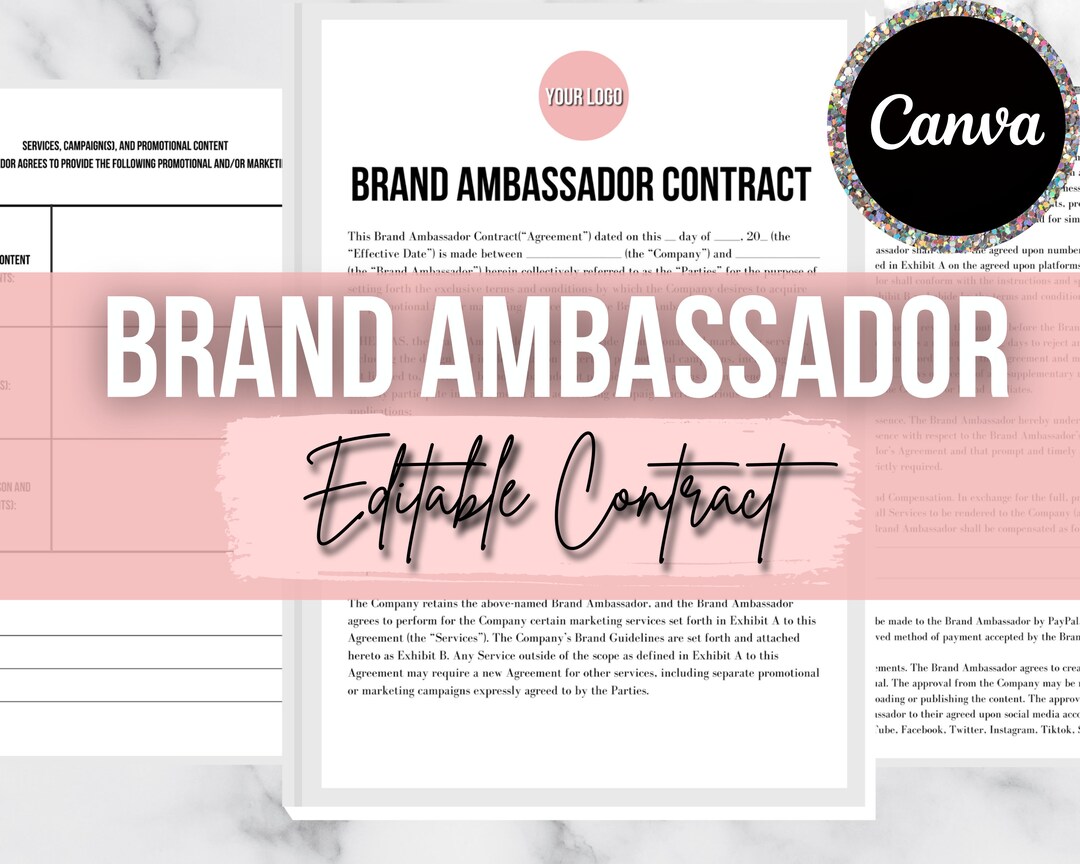 Brand Ambassador Agreement Social Media Influencer Contract Easy to ...