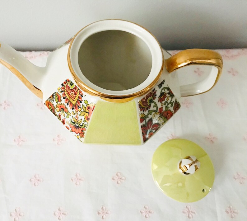 Gibsons Staffordshire England Bone China Paisley Teapot Etsy