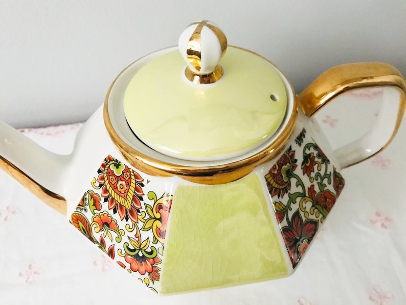 Gibsons Staffordshire England Bone China Paisley Teapot Etsy