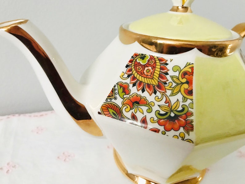 Gibsons Staffordshire England Bone China Paisley Teapot Etsy