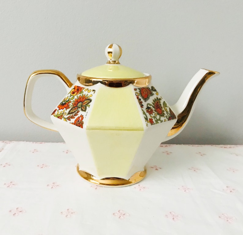 Gibsons Staffordshire England Bone China Paisley Teapot Etsy