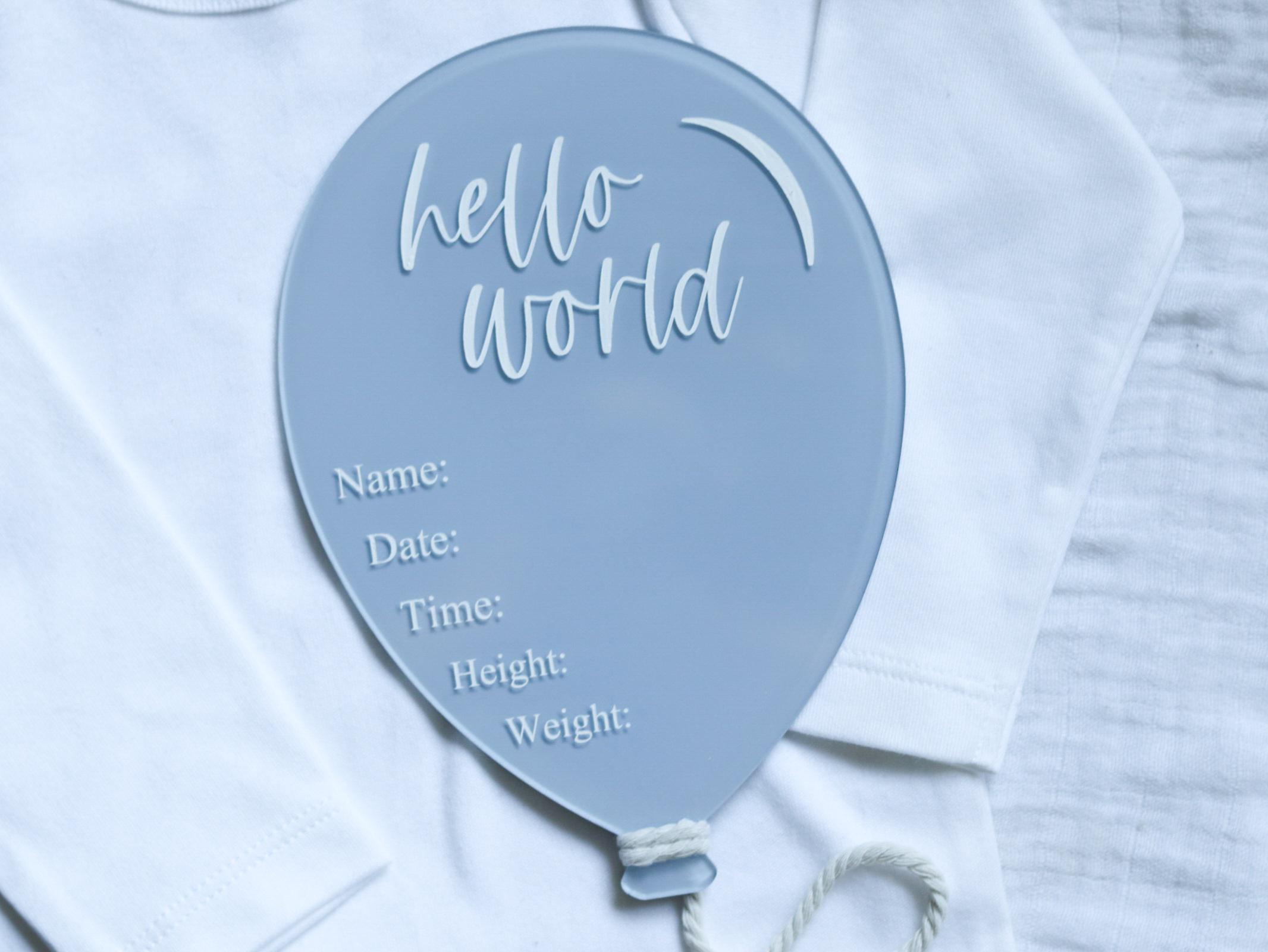 Personalized Balloon Baby Name Plaque, Acrylic Birth Announcement Sign ...