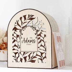 Boîte pour cartes de mariage, porte-cartes de mariage, boîte enveloppe personnalisée gravée en bois, boîte à souvenirs, boîte pour cartes de mariage avec fente, enseigne de mariage, douche
