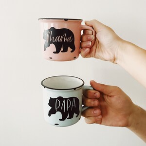 Mama Bear, Papa Bear | Ensemble d’autocollants en vinyle pour l’annonce de grossesse, les tasses, les ordinateurs portables, les ordinateurs portables