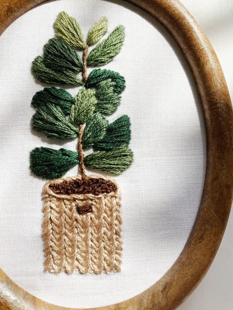 Fiddle Leaf Fig Embroidery Pattern Instant Download PDF File Etsy