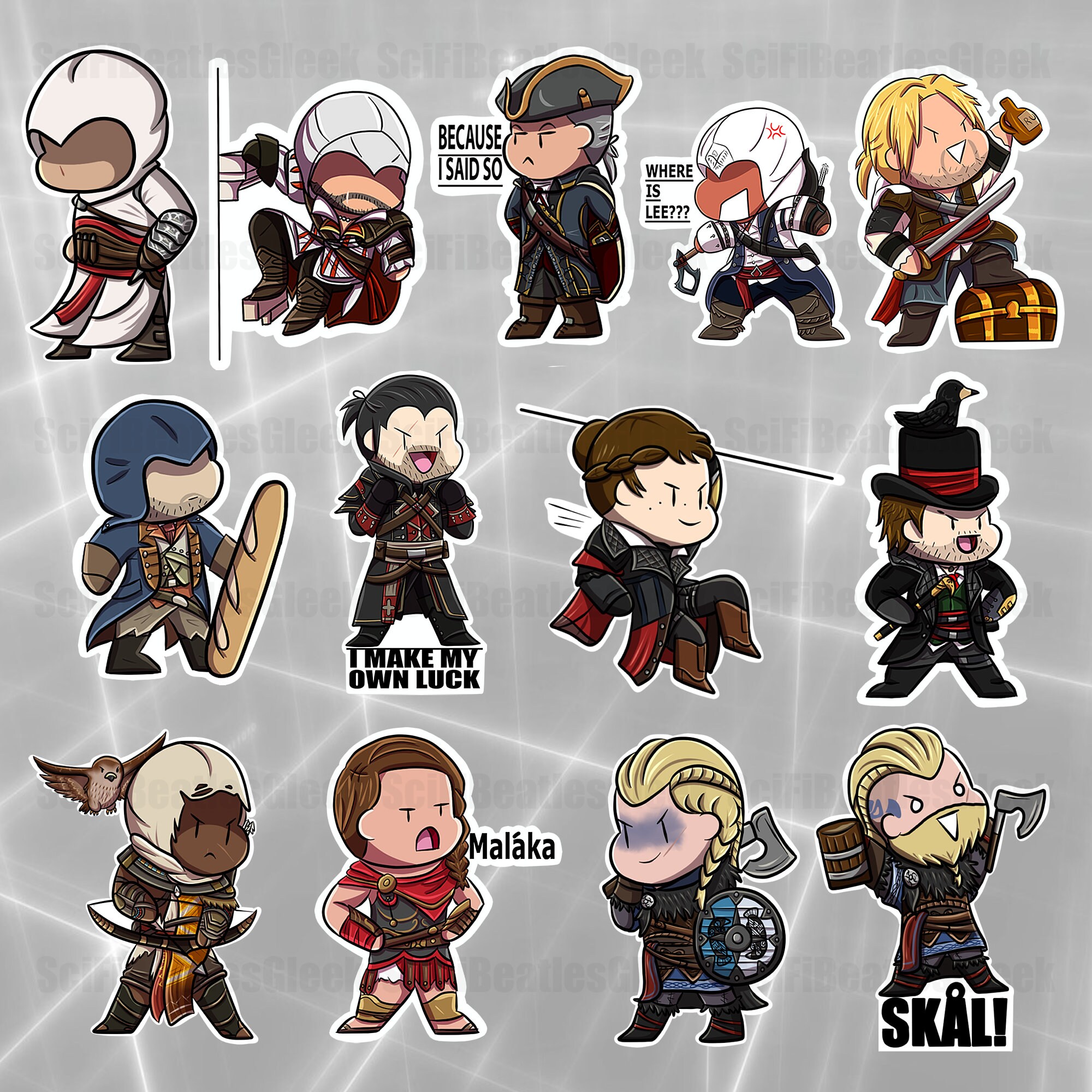 Assassin's Creed Stickers Etsy