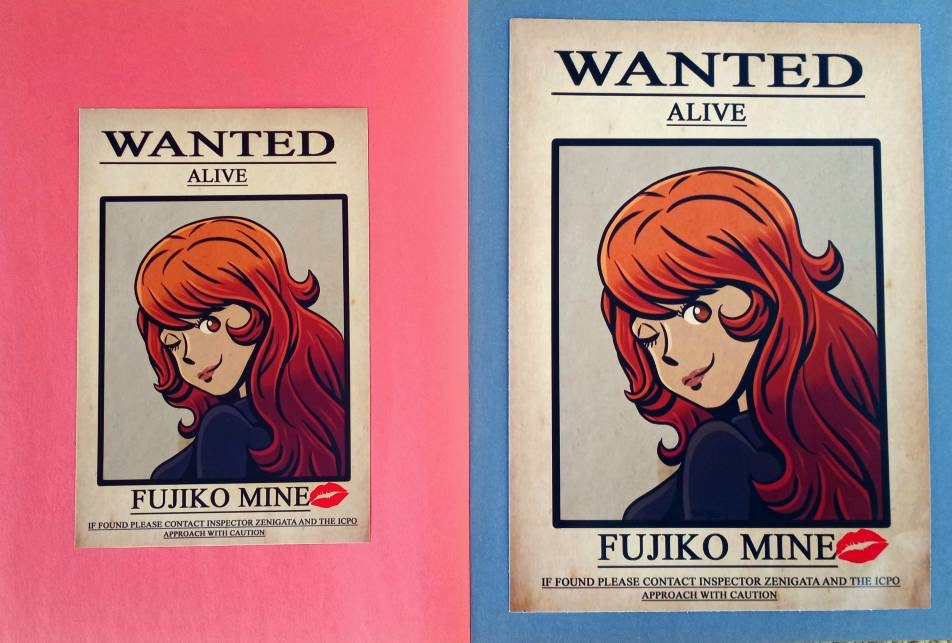 Lupin III Inspired Anime Wanted Posters | Digitally Hand Drawn