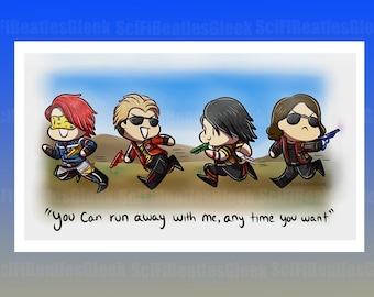MCR- Chibi Killjoy Inspired Print | Digitally Hand Drawn, Glossy Photo Paper | Gerard, Mikey, Frank & Ray