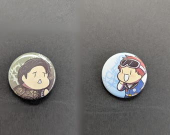 MCR- Chibi Gerard Inspired Handmade Buttons | Glossy, 3cm, Pin Back Buttons