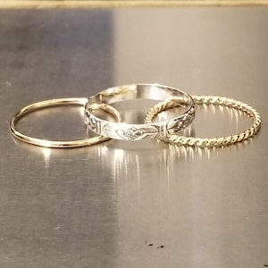 Stacker Ring Set Gold and Silver Size 7 1/2