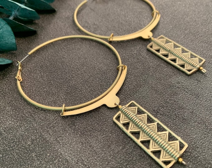 nasima - brass baule hoop earrings