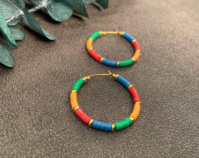 evie mini - multicolor vinyl hoops