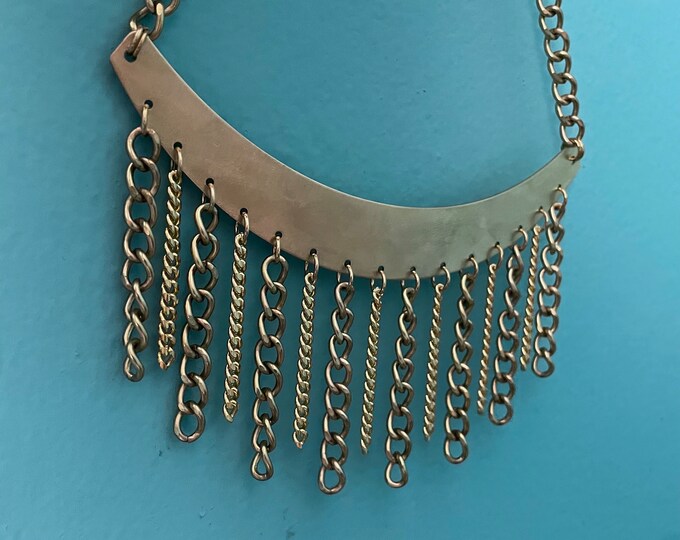 vanna - brass chain collar necklace