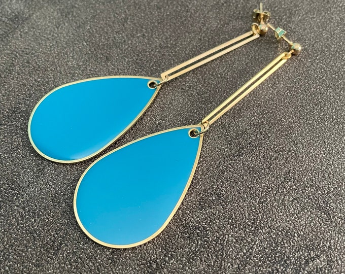 sini - brass and resin teardrop earrings