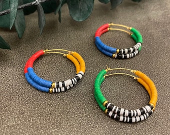 yara mini - striped vinyl hoop earrings