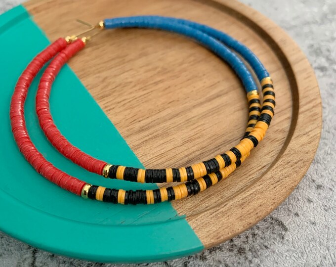 ava - striped vinyl hoop earrings