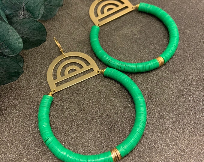 cleo - vinyl and brass hoops