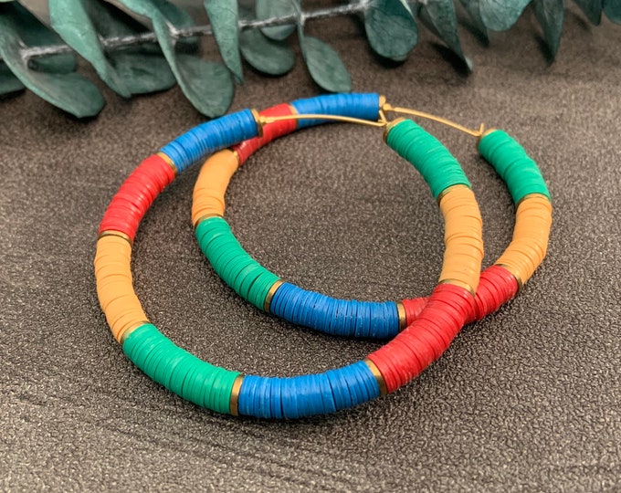 evie - multicolor vinyl hoops