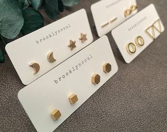 kenji - brass stud earring sets