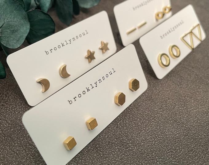 kenji - brass stud earring sets