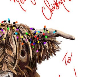 Highland Cow Christmas Card, Highland Cow, Christmas Cards, Scottish, Highland Cow, Scottish Card, Scotland, Funny, Made in Scotland, Cow