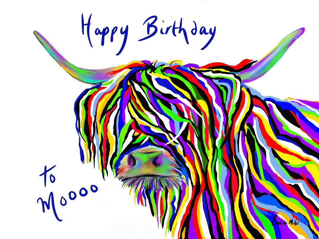 Cartes D'anniversaire De La Vache Et Timbres De Po