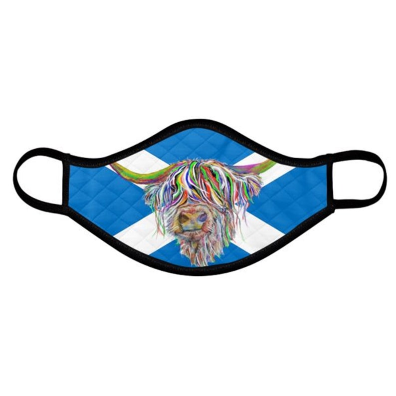 Face mask Scottish Flag washable.3 ply quilted Scotland Etsy