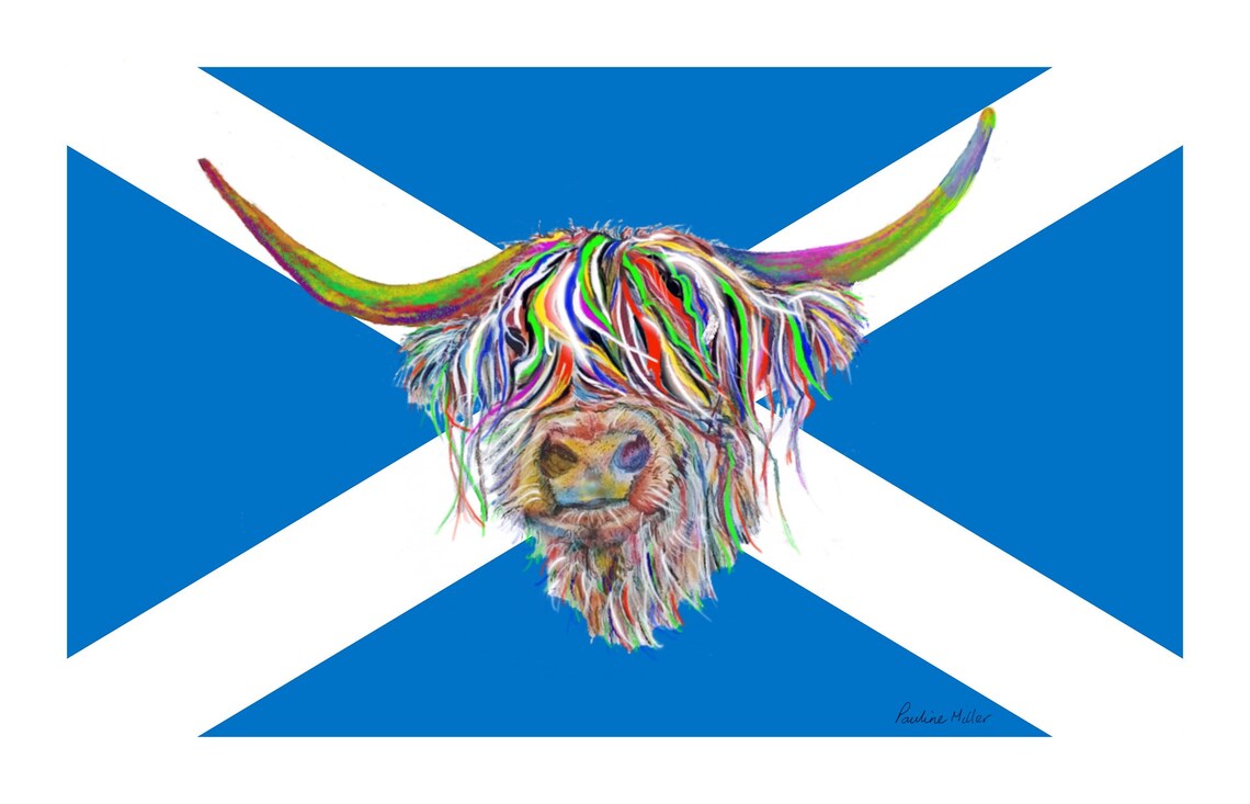 Face mask Highland Cow Scotland Flag Scottish breathable Etsy