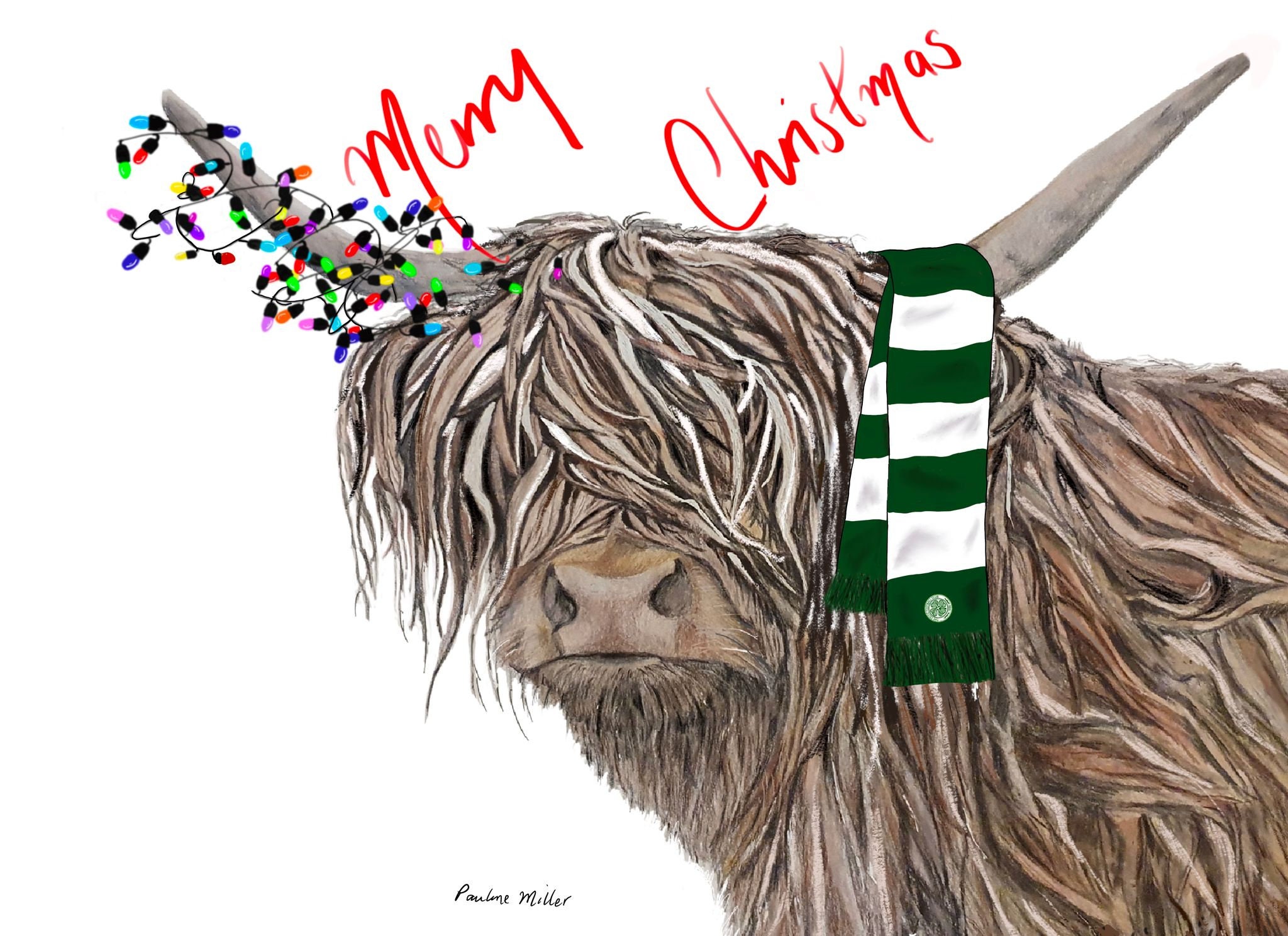 Celtic FC Christmas Cards, Highland Cow, Christmas Cards, Celtic Fc