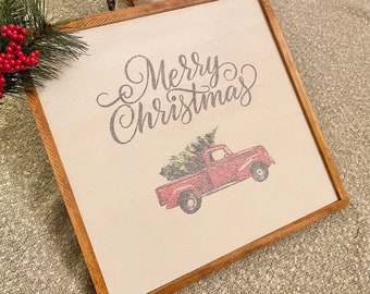 Wood Christmas Frame Board, Christmas, holiday sign, farm truck, fall sign, country