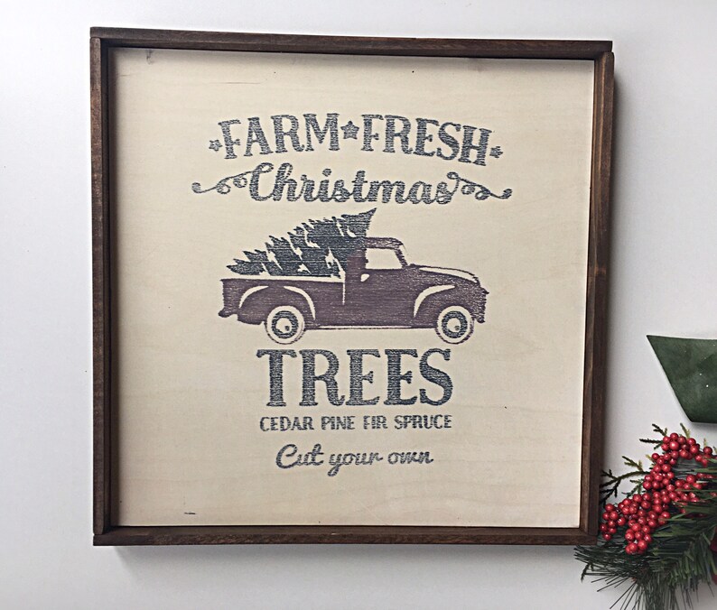 Farm Fresh Christmas Tree Frame Merry Christmas Board Christmas tree gift ideas holiday gifts image 2