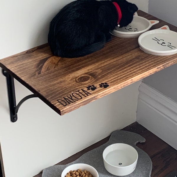 Cat Feeding Perch | cat food | cat food bowl | pet feeder | Cat Food & Water Perch |Personalized Cat Bowl | Cat Shelf  | Raised Food Ledge |