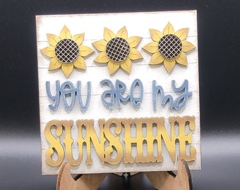 Sunflower Wood Sign, You Are My Sunshine, Sunflower Decoration, Sunflower Tier Tray Decor, Fall Decor