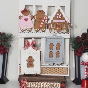 Gingerbread Baking Tier Tray Set, Gingerbread House, Gingerbread Cutting Board, Gingerbread Kitchen Decoration, Gingerbread Rolling Pin