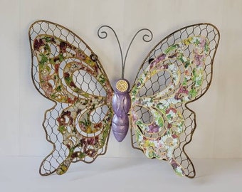 Metal Butterfly Decoration, Butterfly Decor, Metal Butterfly Door Hanger, Butterfly Porch Sitter, Butterfly Garden Art, Winged Decoration